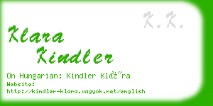 klara kindler business card